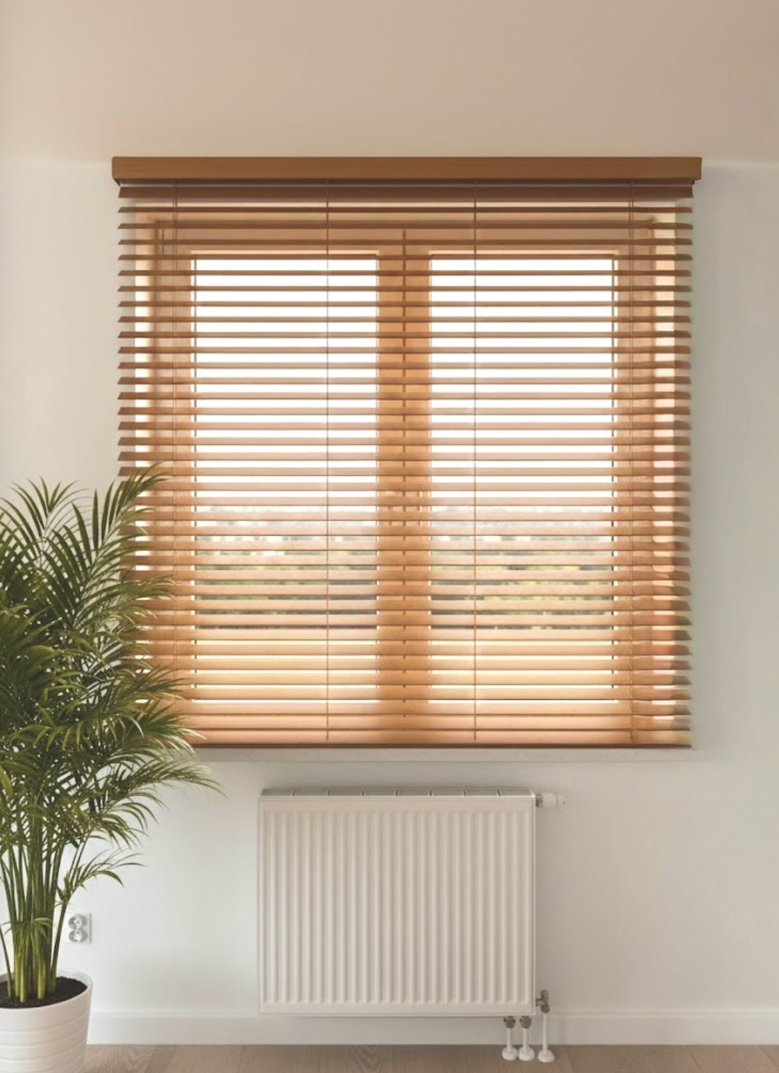 Made-to-measure wooden blinds installed by Wrolety